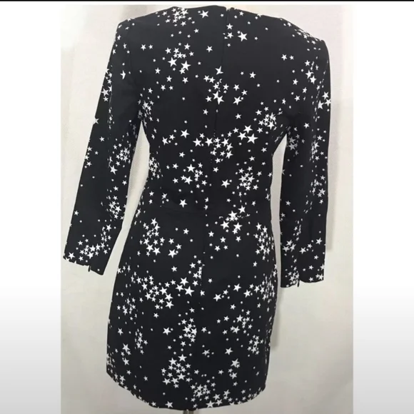 Kate Spade Black and White Star Long Sleeve Dress - Picture 2 of 6